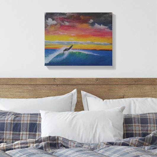 Originele acrylverfafdruk canvas afdruk (Insitu (Slaapkamer))