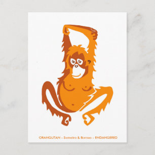 Originele afbeelding - ORANGUTAN - Bedreigde soort Briefkaart
