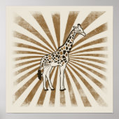 Originele Afrikaanse Giraffe Poster (Voorkant)