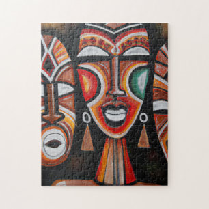 Originele Afrikaanse Masker Kunst Legpuzzel