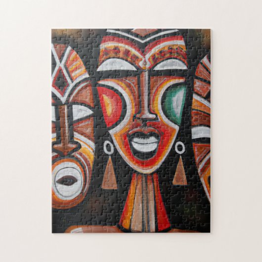 Originele Afrikaanse Masker Kunst Legpuzzel (Verticaal)