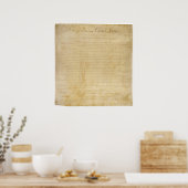 ORIGINELE Amerikaanse Grondwet Bill of Rights Poster (Keuken)
