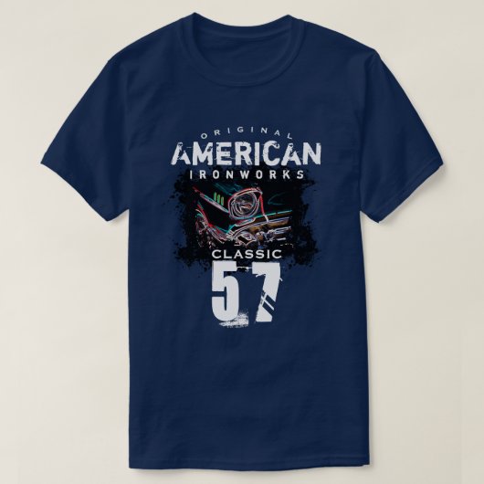 Originele Amerikaanse Ironworks Classic 57 auto T-shirt (Design voorkant)