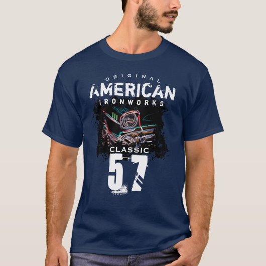 Originele Amerikaanse Ironworks Classic 57 auto T-shirt (Voorkant)