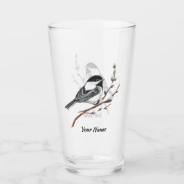 Originele aquarel katwilg en mees vogel glas
