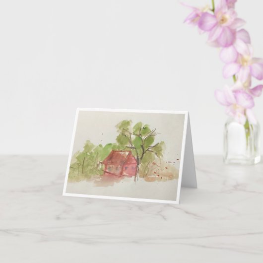 Originele aquarel schets kaart (Orchidee)