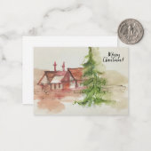 Originele aquarel schets notitiekaartje (Voorkant / Achterkant in situ)