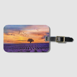 Originele Art Lone Tree Peaceful Scenery      Bagagelabel