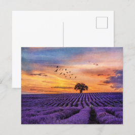 Originele Art Lone Tree Peaceful Scenery    Briefkaart