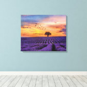 Originele Art Lone Tree Peaceful Scenery Canvas Afdruk (Insitu (Houten vloer))
