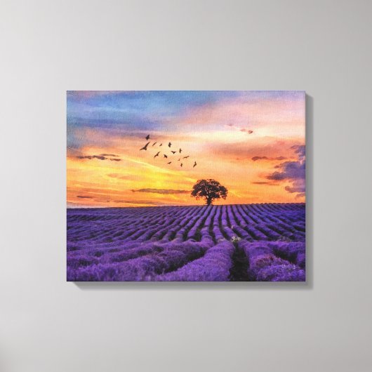 Originele Art Lone Tree Peaceful Scenery Canvas Afdruk (Voorkant)
