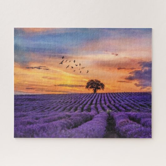 Originele Art Lone Tree Peaceful Scenery Legpuzzel (Horizontaal)