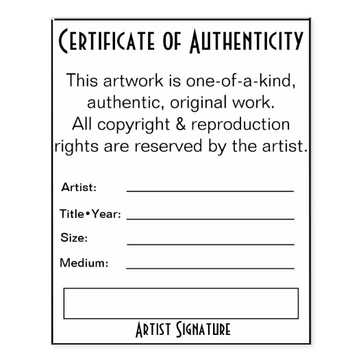 Originele Artiest Authenticiteit Stempel (Afrduk)