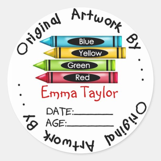 Originele Artwork Stickers - Crayons (Voorkant)