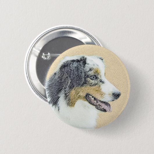 Originele Australian Shepherd-schildering - origin Ronde Button 5,7 Cm (Voorkant /achterkant)