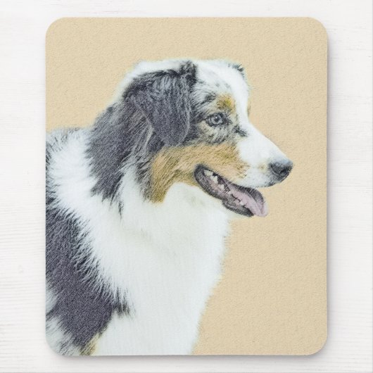 Originele Australische Herder Schildering - Kunst Muismat (Voorkant)