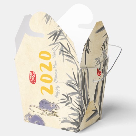 Originele Bamboe Ratten schilderen Chinese wensen  Bedankdoosjes (Geopend)