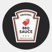 Originele BBQ Sauce Condiment Groep Kostuum Ronde Sticker (Voorkant)