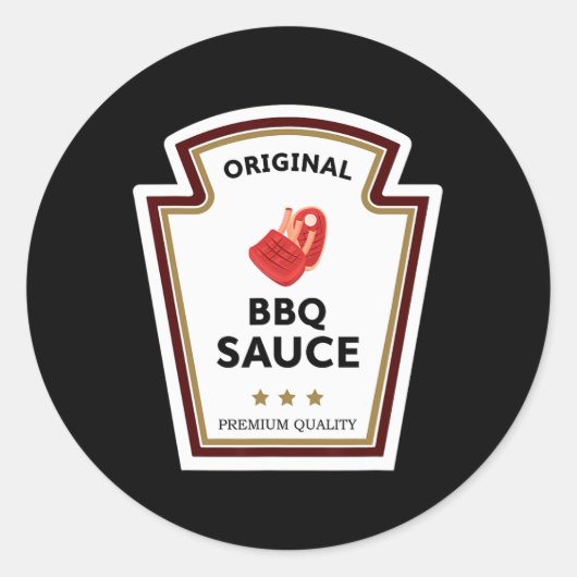 Originele BBQ Sauce Condiment Groep Kostuum Ronde Sticker (Voorkant)