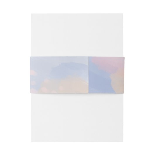 Originele Blauwe Abstracte Kunst bruiloft Uitnodigingen Wikkel (Achterkant Voorbeeld)