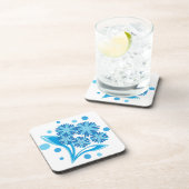 Originele blauwe bloemen bier onderzetter (Rechterzijde)