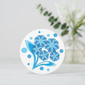 Originele blauwe bloemen kaart (Staand voorkant)