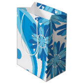 Originele blauwe bloemen medium cadeauzakje (Achterkant Gekanteld)