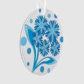 Originele blauwe bloemen ornament (voorkant)
