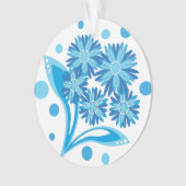 Originele blauwe bloemen ornament (voorkant)