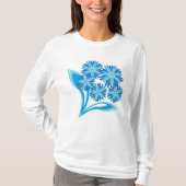 Originele blauwe bloemen t-shirt (Voorkant)