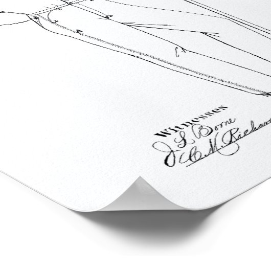 Originele Blauwe Jeans 1873 Whitepaper over octroo Poster (Hoek)