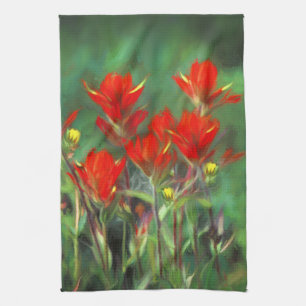 Originele Bloem Kunst - Indian Paintbrush Schilder Theedoek