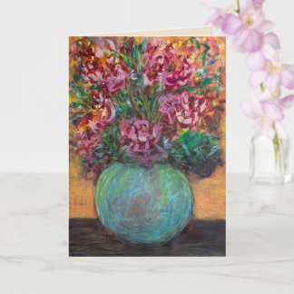 Originele bloemstukschildering in fijnere kunst kaart