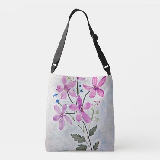 Originele Botanische Bloemenschildering Tas (Achterkant)
