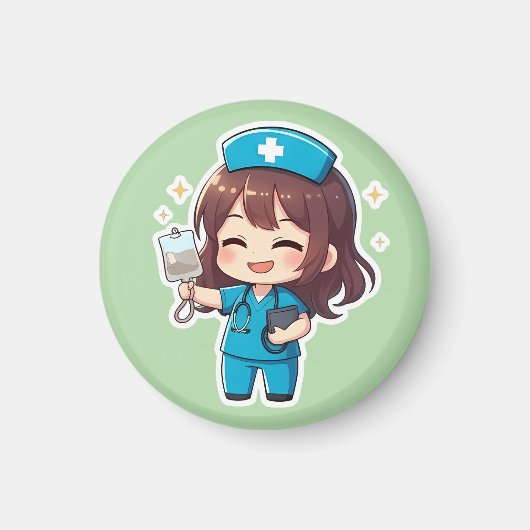 Originele Chibi Nurse 2.0 - Genezende Energie Magneet (Voorkant)