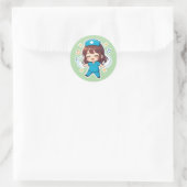 Originele Chibi Nurse 2.0 - Polsslag van Vreugde Ronde Sticker (Tas)