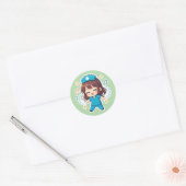 Originele Chibi Nurse 2.0 - Polsslag van Vreugde Ronde Sticker (Envelop)