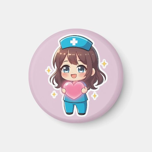Originele Chibi Nurse 2.0 - Zorg uit het Hart Magneet (Voorkant)