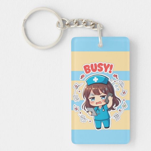 Originele Chibi Nurse 3.0 - Druk bezig Sleutelhanger (Voorkant)