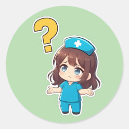 Originele Chibi Nurse 3.0 - Er is iets mis Ronde Sticker