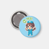 Originele Chibi Nurse 3.0 - Ja Magneet (Voorkant / Achterkant)