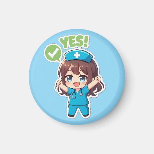 Originele Chibi Nurse 3.0 - Ja Magneet (Voorkant)