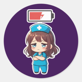 Originele Chibi Nurse 3.0 - Machteloos Ronde Sticker