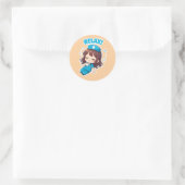 Originele Chibi Nurse 3.0 - Ontspannen Ronde Sticker (Tas)