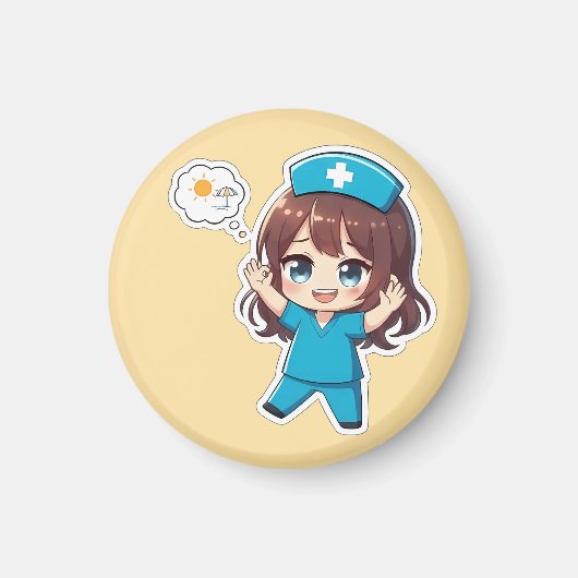 Originele Chibi Nurse 3.0 - Vakantietijd Magneet (Voorkant)