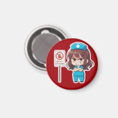 Originele Chibi Verpleegster 2.0 - Focusmodus Magneet (Voorkant / Achterkant)
