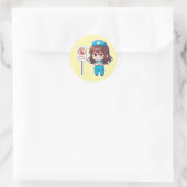 Originele Chibi Verpleegster 2.0 - Focusmodus Ronde Sticker (Tas)