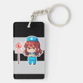 Originele Chibi Verpleegster 2.0 - Focusmodus Sleutelhanger (achterkant)