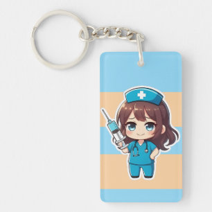 Originele Chibi Verpleegster 2.0 - Precisiezorg Sleutelhanger