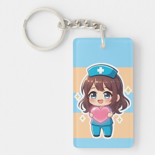Originele Chibi Verpleegster 2.0 - Zorg uit het Ha Sleutelhanger (Voorkant)